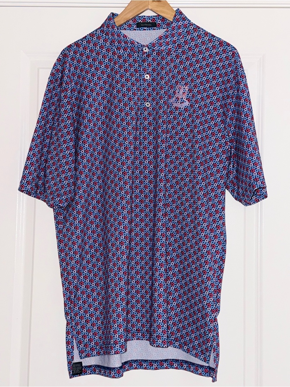 Turtleson x St Andrews Links Luxury Golf Polo Shirt Men’s XL Floral Performance